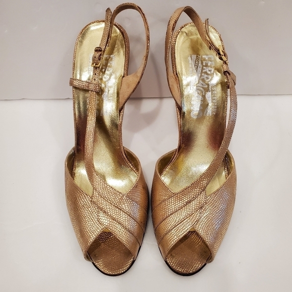 Salvatore Ferragamo Gold Sandals - Picture 2 of 6